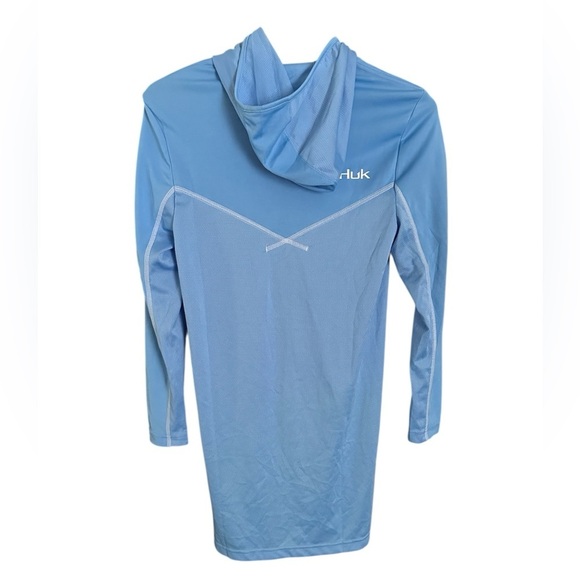 Huk women’s hooded sun blocking cover up dress. Sky blue Size small. - Picture 2 of 6
